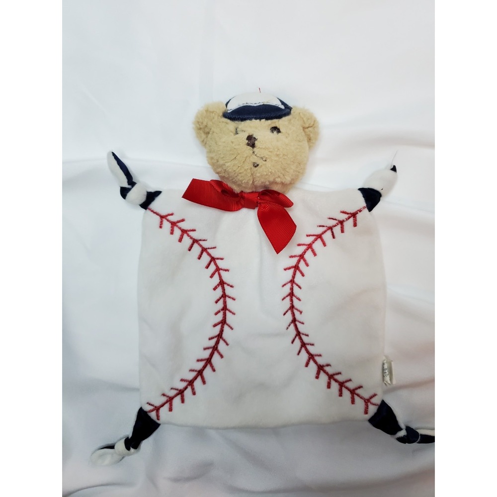 Bearington Baby Baseball‎ Teddy Bear Wee Lil Slugger Lovey Security Blanket Knot